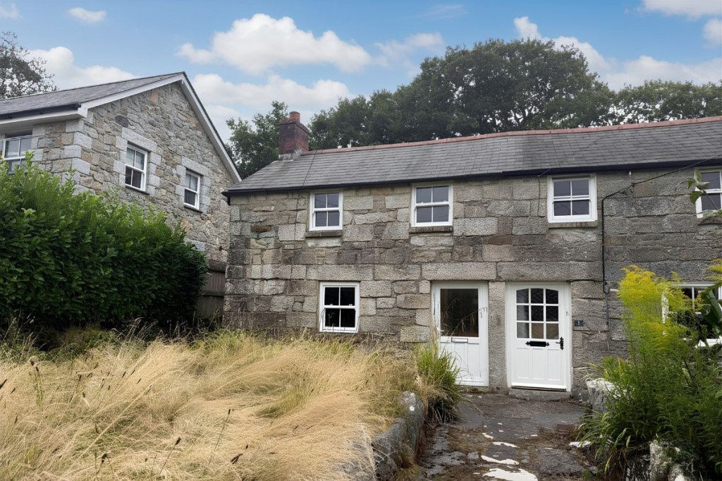 Lot: 182 - SEMI-DETACHED COTTAGE FOR UPDATING - Garden and property from the front